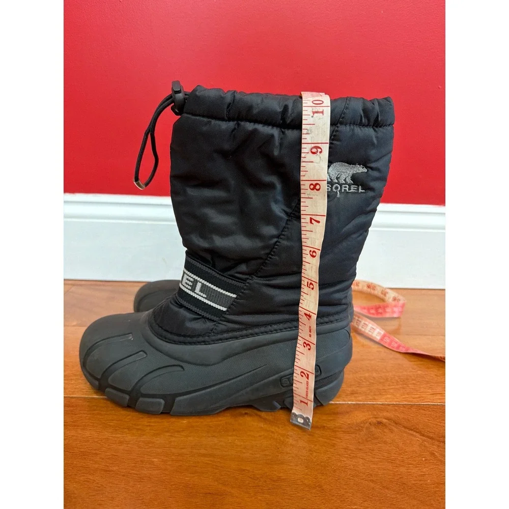 Sorel‎ Snow Boots Kids Black Waterproof Insulated NY1799-011 Size 4